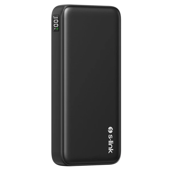 S-LINK P311L 10000mAh PRM LED Logo HSC22.5W+PD20W+QC3.0 Siyah LCD Taşınabilir Pil Şarj Cihazı Powerbank - 3
