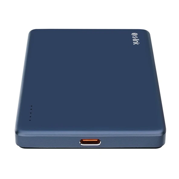 S-LINK MG105 5000mAh PD20W Magsafe 15W Kablosuz Type-C Mavi Taşınabilir Metal Şarj Cihazı Powerbank - 2