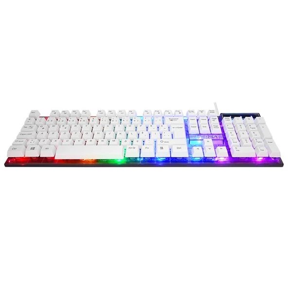 Everest KM-198 Luminax Beyaz Gökkuşağı Aydınlatmalı Q Gaming Oyuncu Klavye + Mouse Set - 4