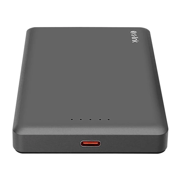 S-LINK MG110 10000mAh PD20W Magsafe 15W Kablosuz Type-C Gri Taşınabilir Metal Şarj Cihazı Powerbank - 2
