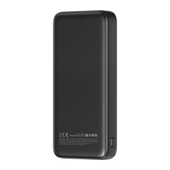 S-LINK P310 10000mAh PD20W+QC18W+HSC22.5W Siyah LCD Taşınabilir Pil Şarj Cihazı Powerbank - 4
