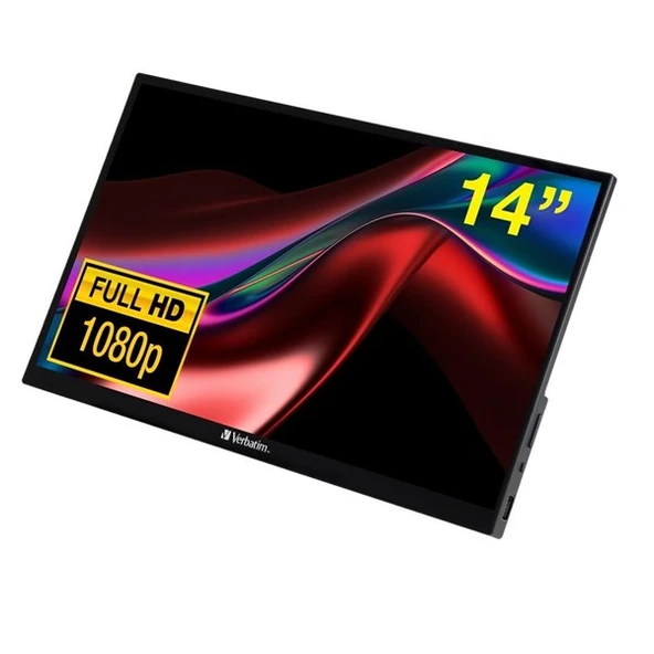 VERBATIM 14" IPS DOKUNMATIK PMT-14 6MS 60HZ HDMI-USBC TAŞINABİLİR MONİTÖR 1920X1080 ürün görseli