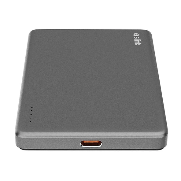 S-LINK MG105 5000mAh PD20W Magsafe 15W Kablosuz Type-C Gri Taşınabilir Metal Şarj Cihazı Powerbank - 2