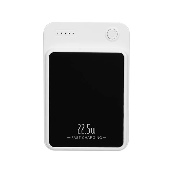 S-LINK M1021 10000mAh Magsafe 15W HSC22.5W+PD20W+QC3.0 Beyaz LCD Taşınabilir Şarj Cihazı Powerbank - 4