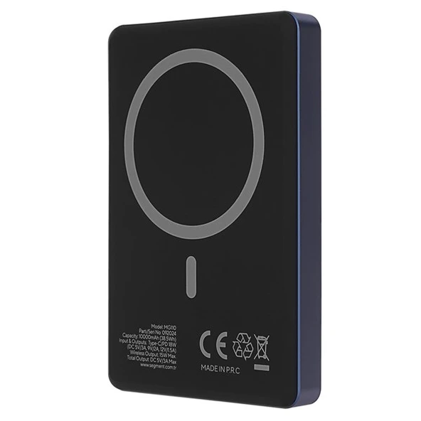 S-LINK MG110 10000mAh PD20W Magsafe 15W Kablosuz Type-C Mavi Taşınabilir Metal Şarj Cihazı Powerbank - 6