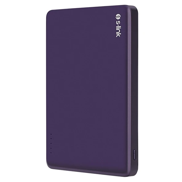 S-LINK MG105 5000mAh PD20W Magsafe 15W Kablosuz Type-C Mor Taşınabilir Metal Şarj Cihazı Powerbank - 3