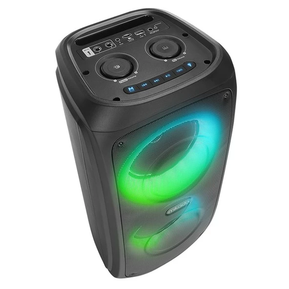 MIKADO MD-11BT Siyah 20*2 40W RGB Işıklı Kablosuz Mikrafonlu Taşınabilir Speaker Hoparlör - 3