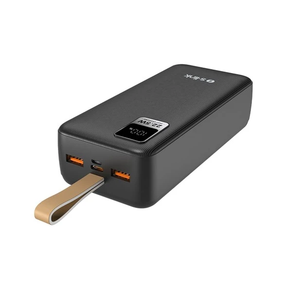 S-LINK G330 30000mAh Micro+Type-C+USB PD20W+QC3.0 18W Siyah LCD Taşınabilir Pil Şarj Cihazı Powerbank