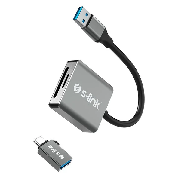 S-LINK SL-CR21 USB-USBC Metal Kart Okuyucu