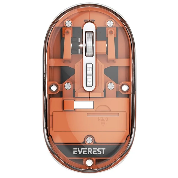 EVEREST SM-BT29 Glassy Turuncu Transparan 2in1 Bluetooth ve 2.4GHz Kablosuz Mouse - 2