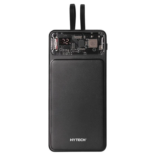 HYTECH H120 10000mAh HSC22.5W PD20W+QC3.0 18W Siyah LCD Şeffaf Taşınabilir Pil Şarj Cihazı Powerbank - 4