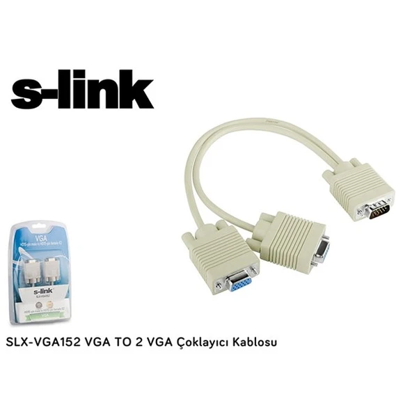 S-LINK SLX-VGA152 VGA-2li VGA Çoklayıcı Kablo - Resim 3