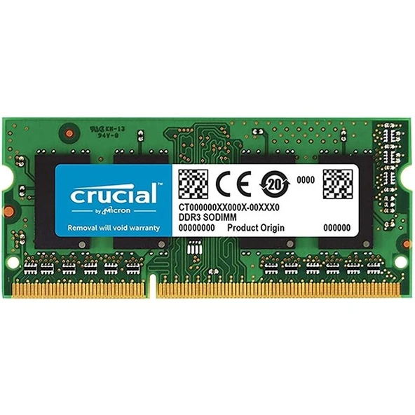CRUCIAL 8GB DDR3 1600MHZ NOTEBOOK RAM VALUE CT102464BF160B 1.35V ürün görseli