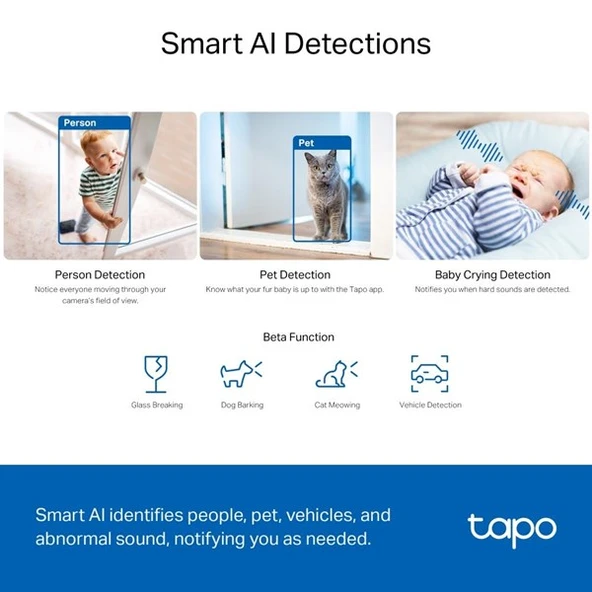 TP-LINK 5MP Tapo C230 Pan/Tilt AI Ev Güvenlik Wi-Fi Kamera - 7