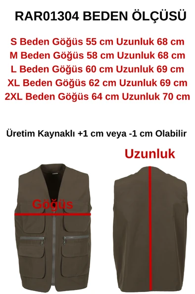Erkek Haki Renk Keten Yelek Normal Kesim RAR01304 - 7