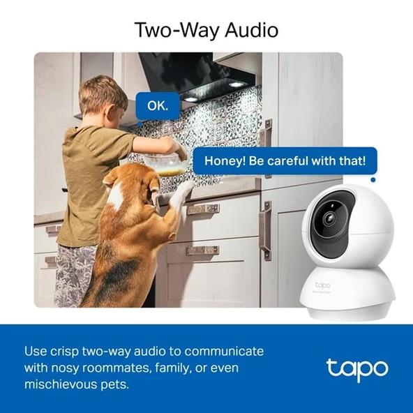TP-LINK 5MP Tapo C230 Pan/Tilt AI Ev Güvenlik Wi-Fi Kamera - 6