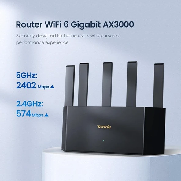 TENDA RX12L PRO AX3000 Dual Band EV Ofis Tipi Router - Resim 2
