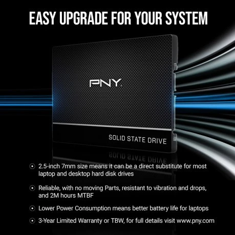 PNY 250GB CS900 SSD7CS900-250-RB 535-500MB/s SSD SATA-3 DİSK - Resim 4