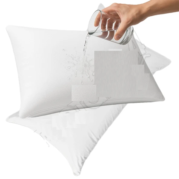 2 Adet Sıvı Su Geçirmez Terletmez %100 Pamuk Yastık Alezi Fermuarlı Akfil 63 Tel Dokuma %100 Pamuk 50x70 Cm Beyaz - 5