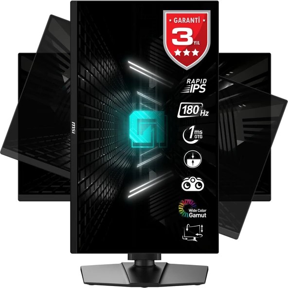 24.5" G255PF E2 1920X1080 (Fhd) 16:9 Flat Rapıd IPS 180HZ 1ms Adaptıve-Sync Pıvot Gamıng Monıtor