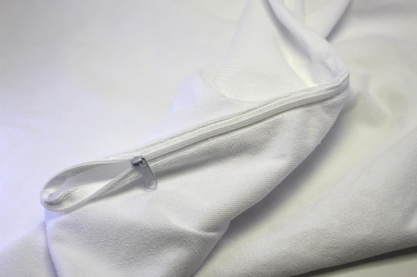 2 Adet Sıvı Su Geçirmez Terletmez %100 Pamuk Yastık Alezi Fermuarlı Akfil 63 Tel Dokuma %100 Pamuk 50x70 Cm Beyaz - 4