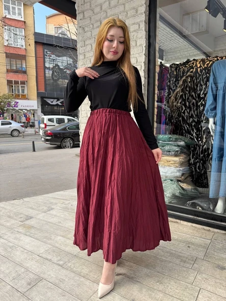 Kraş etek bordo - 2