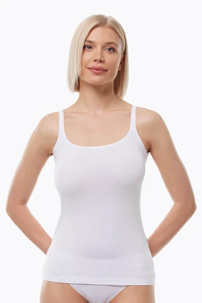 Malabadi 1034 Kadın Modal İnce Askılı Sırtı Açık Atlet - Resim 9