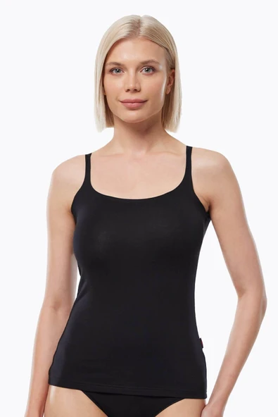 Malabadi 1034 Kadın Modal İnce Askılı Sırtı Açık Atlet - Resim 11