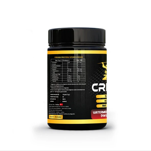 Zeus Nutrition Creatine 300 Gr Monohyrate Mikronized-Karpuz-Aromalı - 2