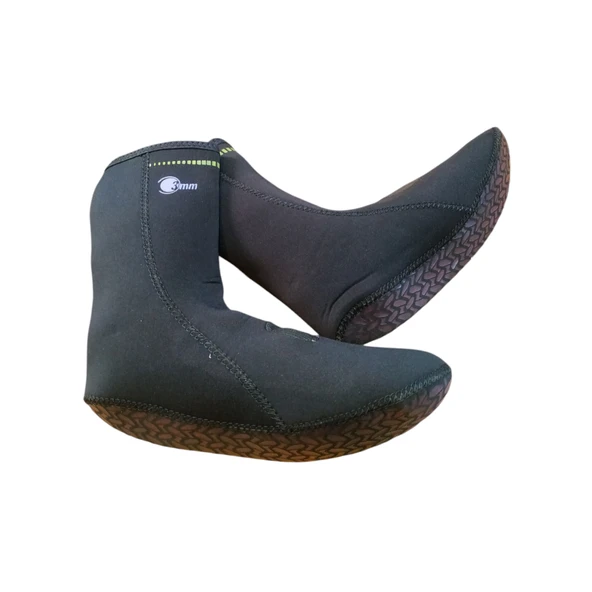 3mm Neopren Kaydırmaz Tabanlı Siyah Dalış Çorabı