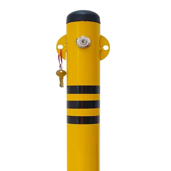 Çıkarılabilir Ankrajlı Kilitli Otopark Direği Sarı - 2