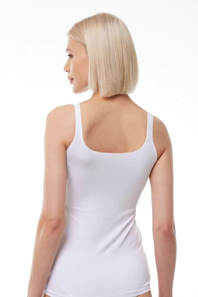 Malabadi 1034 Kadın Modal İnce Askılı Sırtı Açık Atlet - Resim 8