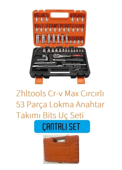 Zhltools Cr-v Max Cırcırlı 53 Parça Lokma Anahtar Takımı Bits Uç Seti