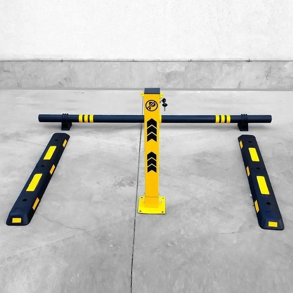Yukarıdan Kilitli Otopark Bariyeri – 75 cm Sarı - 4
