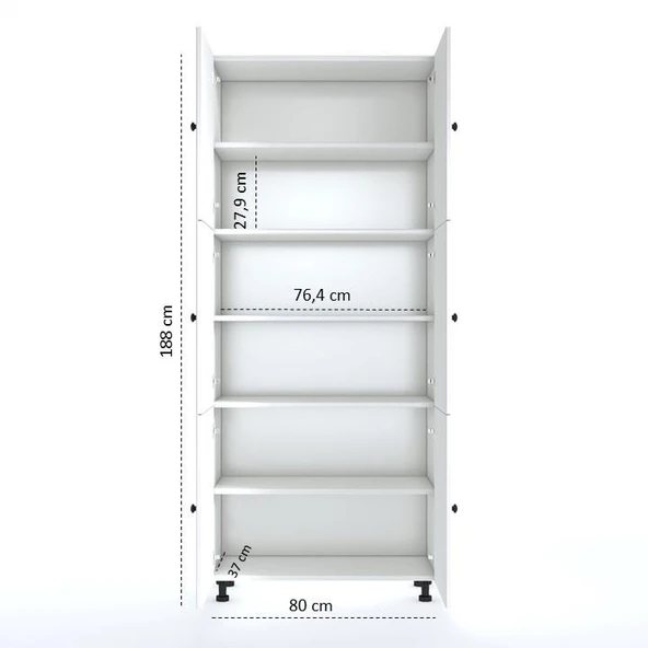 Kenzlife mutfak dolabı tahiri cvzbyz 188*80*37 çok amaçlı dolap arkalıklı - 4