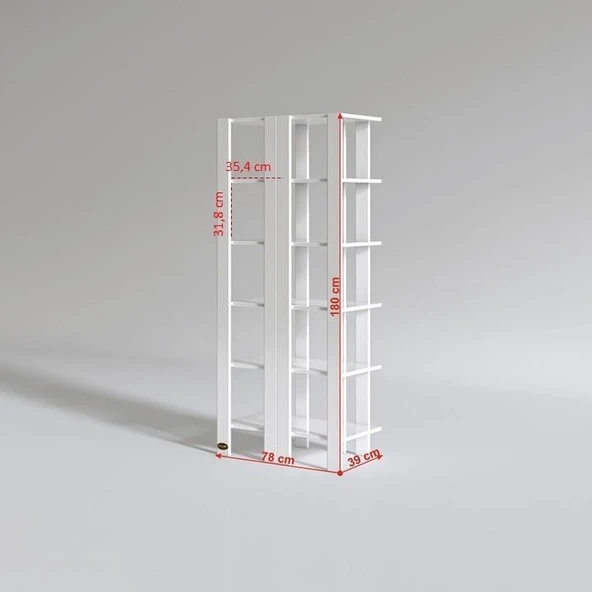 Kenzlife kitaplık hemi cuda2 byz 180*39*39 tekli ayakkabılık klasörlük raf 2 ayrılabilir parça - Resim 4