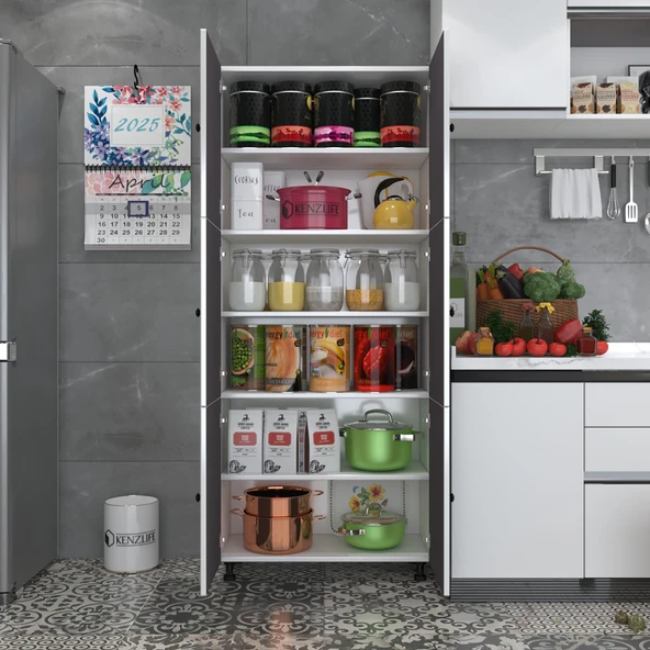 Kenzlife mutfak dolabı tahiri gribyz 188*80*37 çok amaçlı dolap arkalıklı - 2