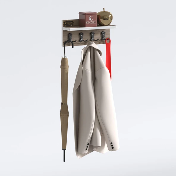 Kenzlife elbise askılığı askılık vettini38 crd 20*038*12 siyah 4 adet askı portmanto - Resim 2