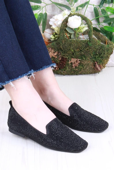 Fort 128-133 Fls Triko Taş Baskı Detaylı Kut Burun Kadın Babet ürün görseli