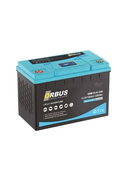 Orbus 12.8 V 100Amper Lityum Lifepo4 Akü