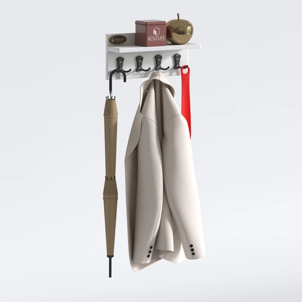 Kenzlife elbise askılığı askılık vettini38 byz 20*038*12 siyah 4 adet askı portmanto - Resim 2