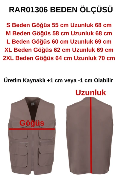 Erkek Keten Yelek kahve Renk Normal Kesim RAR01306 - 7