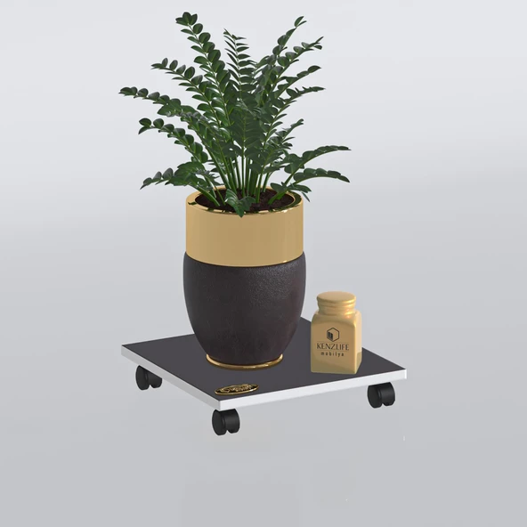 Kenzlife saksı damacana altlığı necmi gri 010*039*39 tüp saksılık
