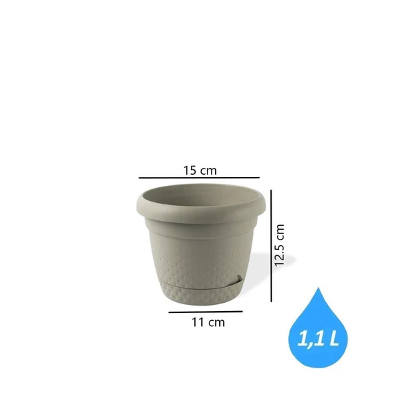 Omnipazar KRS-341 Dekoratif İnci Bitki Çiçek Saksı Takımı 1.1 Litre No 1 - Resim 6