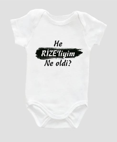 Organik %100 Pamuk He Rize'liyiz Ne oldu Bebek Body ZBN088