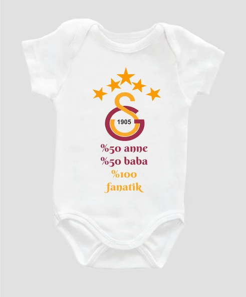 Organik %100 Pamuk %50 Anne %50 Baba Sarı KırmızıBebek Body Badi Çıtçıtlı Zıbın Zbn270