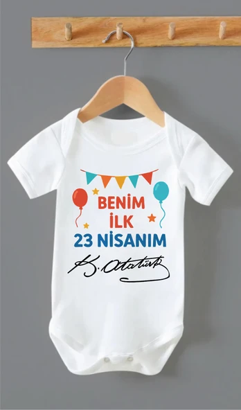 % 100 Organik Bebek Body Benim İlk 23 Nisanım Body