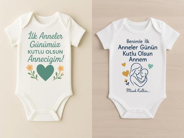 Organik %100 Pamuk Bebek Body Badi Zıbın ZBN510