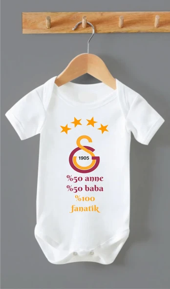 Organik %100 Pamuk %50 Anne %50 Baba Sarı KırmızıBebek Body Badi Çıtçıtlı Zıbın Zbn270