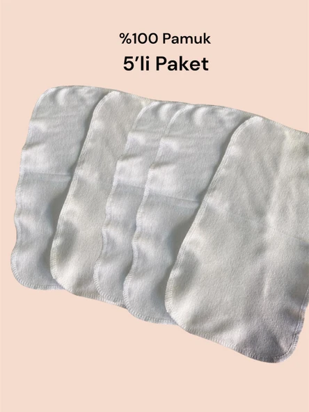 Bebek Omuz Mendili  %100 Pamuk 5'li Paket  Omuz Örtüsü Beyaz